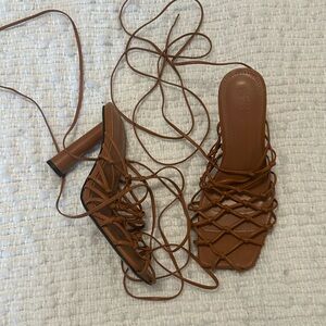 ASOS cognac brown heels